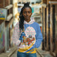 Somalia Christmas Hoodie Santa Cheetah Christmas Tree Village Scene and Festive Snowflake - African Pride