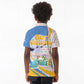 Somalia Christmas Kid Polo Shirt Santa Cheetah Christmas Tree Village Scene and Festive Snowflake - African Pride