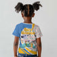 Somalia Christmas Kid T shirt Santa Cheetah Christmas Tree Village Scene and Festive Snowflake - African Pride