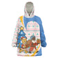 Somalia Christmas Kid Wearable Blanket Hoodie Santa Cheetah Christmas Tree Village Scene and Festive Snowflake - African Pride