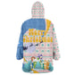 Somalia Christmas Kid Wearable Blanket Hoodie Santa Cheetah Christmas Tree Village Scene and Festive Snowflake - African Pride