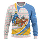 Somalia Christmas Ugly Christmas Sweater Santa Cheetah Christmas Tree Village Scene and Festive Snowflake - African Pride