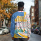 Somalia Christmas Long Sleeve Shirt Santa Cheetah Christmas Tree Village Scene and Festive Snowflake - African Pride