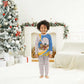 Somalia Christmas Pajama Set Santa Cheetah Christmas Tree Village Scene and Festive Snowflake - African Pride