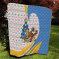 Somalia Christmas Quilt Santa Cheetah Christmas Tree Village Scene and Festive Snowflake - African Pride