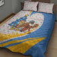 Somalia Christmas Quilt Bed Set Santa Cheetah Christmas Tree Village Scene and Festive Snowflake - African Pride