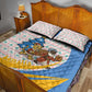 Somalia Christmas Quilt Bed Set Santa Cheetah Christmas Tree Village Scene and Festive Snowflake - African Pride