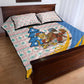 Somalia Christmas Quilt Bed Set Santa Cheetah Christmas Tree Village Scene and Festive Snowflake - African Pride