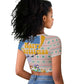 Somalia Christmas Raglan Cropped T shirt Santa Cheetah Christmas Tree Village Scene and Festive Snowflake - African Pride