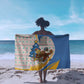 Somalia Christmas Sarong Santa Cheetah Christmas Tree Village Scene and Festive Snowflake - African Pride