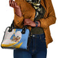 Somalia Christmas Shoulder Handbag Santa Cheetah Christmas Tree Village Scene and Festive Snowflake - African Pride