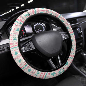 Somalia Christmas Steering Wheel Cover Santa Cheetah Christmas Tree Village Scene and Festive Snowflake - African Pride