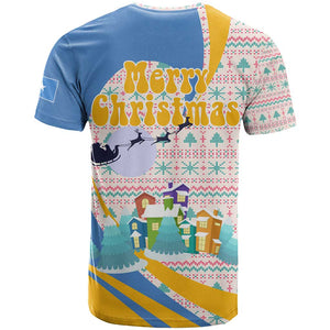 Somalia Christmas T shirt Santa Cheetah Christmas Tree Village Scene and Festive Snowflake - African Pride