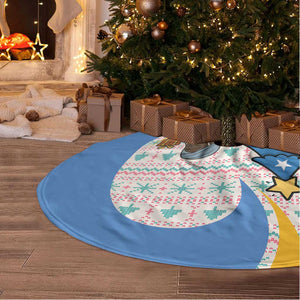 Somalia Christmas Tree Skirt Santa Cheetah Christmas Tree Village Scene and Festive Snowflake - African Pride