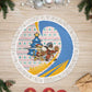 Somalia Christmas Tree Skirt Santa Cheetah Christmas Tree Village Scene and Festive Snowflake - African Pride