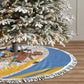 Somalia Christmas Tree Skirt Santa Cheetah Christmas Tree Village Scene and Festive Snowflake - African Pride