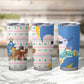 Somalia Christmas Tumbler Cup Santa Cheetah Christmas Tree Village Scene and Festive Snowflake - African Pride