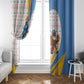 Somalia Christmas Window Curtain Santa Cheetah Christmas Tree Village Scene and Festive Snowflake - African Pride