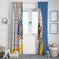 Somalia Christmas Window Curtain Santa Cheetah Christmas Tree Village Scene and Festive Snowflake - African Pride