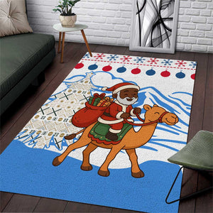 Somalia Christmas Area Rug Santa on Camel Christmas Tree Ornaments Candy Canes and Snowflake - African Pride