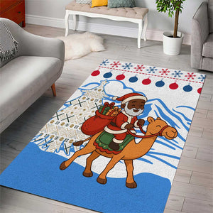 Somalia Christmas Area Rug Santa on Camel Christmas Tree Ornaments Candy Canes and Snowflake - African Pride