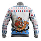 Somalia Christmas Baseball Jacket Santa on Camel Christmas Tree Ornaments Candy Canes and Snowflake - African Pride