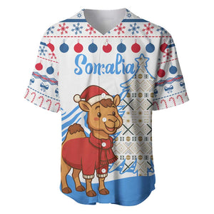 Somalia Christmas Baseball Jersey Santa on Camel Christmas Tree Ornaments Candy Canes and Snowflake - African Pride