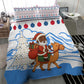 Somalia Christmas Bedding Set Santa on Camel Christmas Tree Ornaments Candy Canes and Snowflake - African Pride
