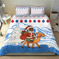 Somalia Christmas Bedding Set Santa on Camel Christmas Tree Ornaments Candy Canes and Snowflake - African Pride