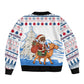 Somalia Christmas Bomber Jacket Santa on Camel Christmas Tree Ornaments Candy Canes and Snowflake - African Pride