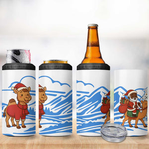 Somalia Christmas 4 in 1 Can Cooler Tumbler Santa on Camel Christmas Tree Ornaments Candy Canes and Snowflake - African Pride