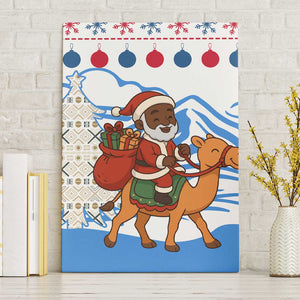 Somalia Christmas Canvas Wall Art Santa on Camel Christmas Tree Ornaments Candy Canes and Snowflake - African Pride