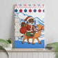 Somalia Christmas Canvas Wall Art Santa on Camel Christmas Tree Ornaments Candy Canes and Snowflake - African Pride