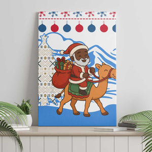 Somalia Christmas Canvas Wall Art Santa on Camel Christmas Tree Ornaments Candy Canes and Snowflake - African Pride