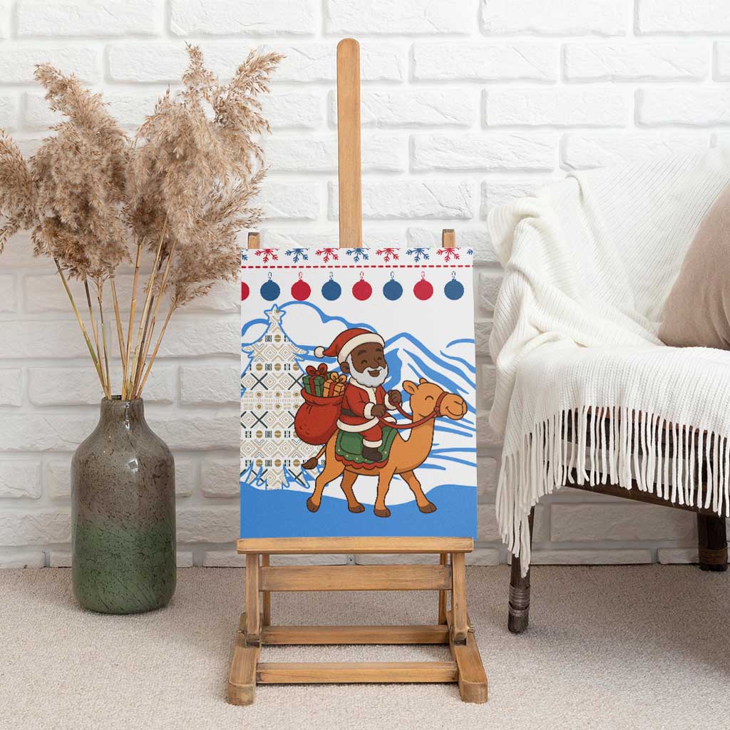 Somalia Christmas Canvas Wall Art Santa on Camel Christmas Tree Ornaments Candy Canes and Snowflake - African Pride