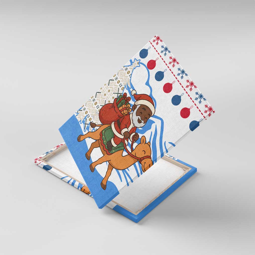 Somalia Christmas Canvas Wall Art Santa on Camel Christmas Tree Ornaments Candy Canes and Snowflake - African Pride