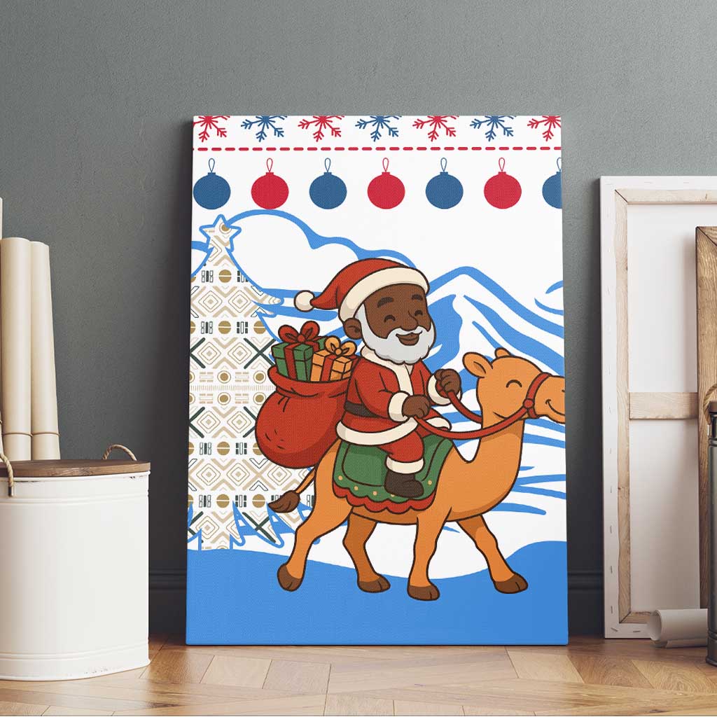 Somalia Christmas Canvas Wall Art Santa on Camel Christmas Tree Ornaments Candy Canes and Snowflake - African Pride