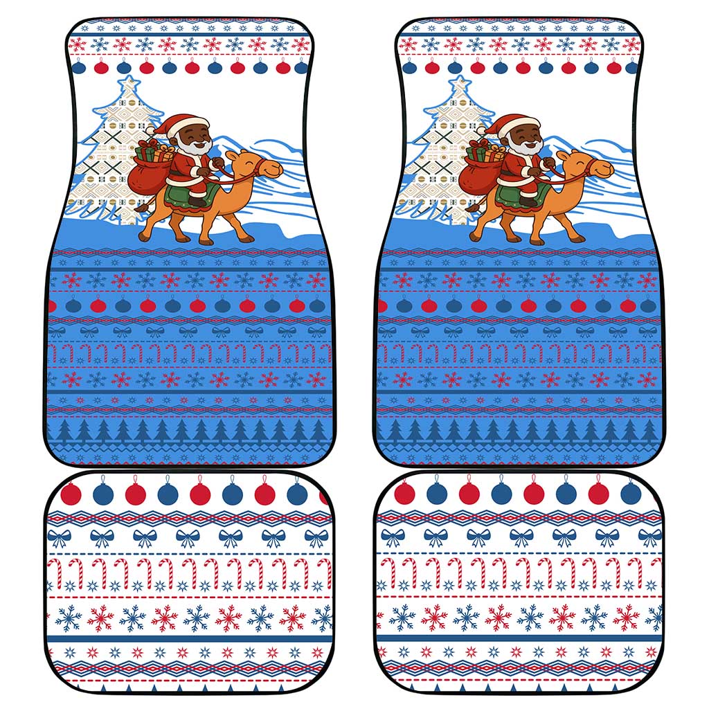 Somalia Christmas Car Mats Santa on Camel Christmas Tree Ornaments Candy Canes and Snowflake - African Pride