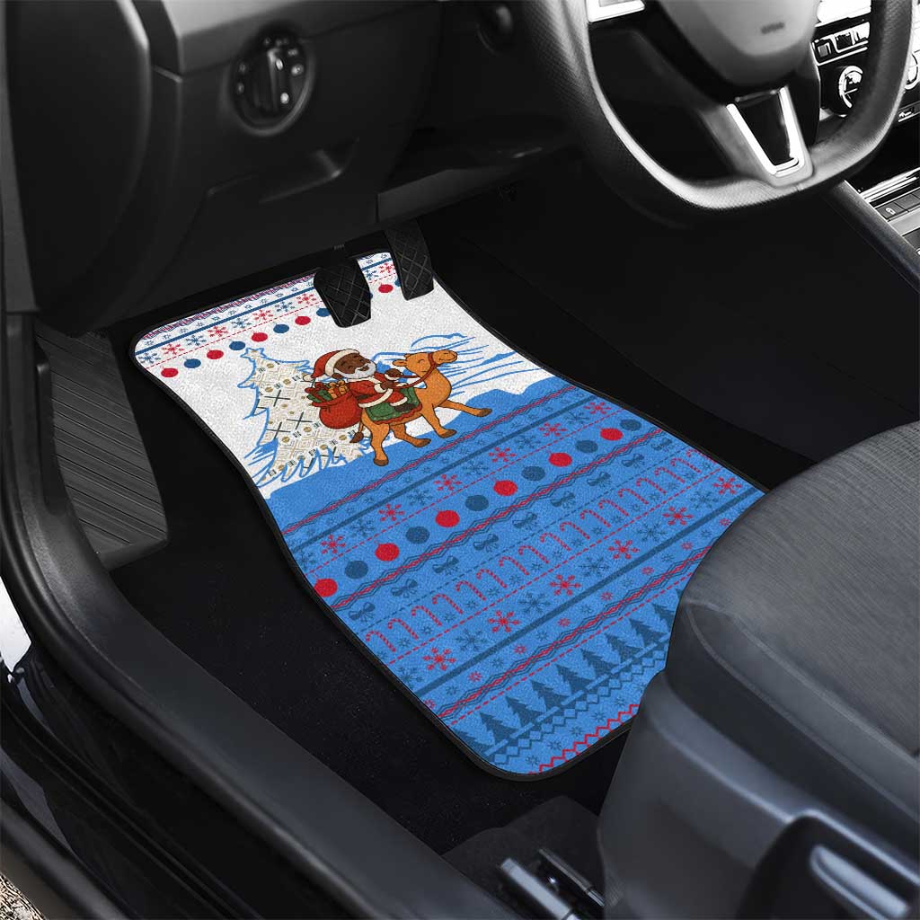 Somalia Christmas Car Mats Santa on Camel Christmas Tree Ornaments Candy Canes and Snowflake - African Pride