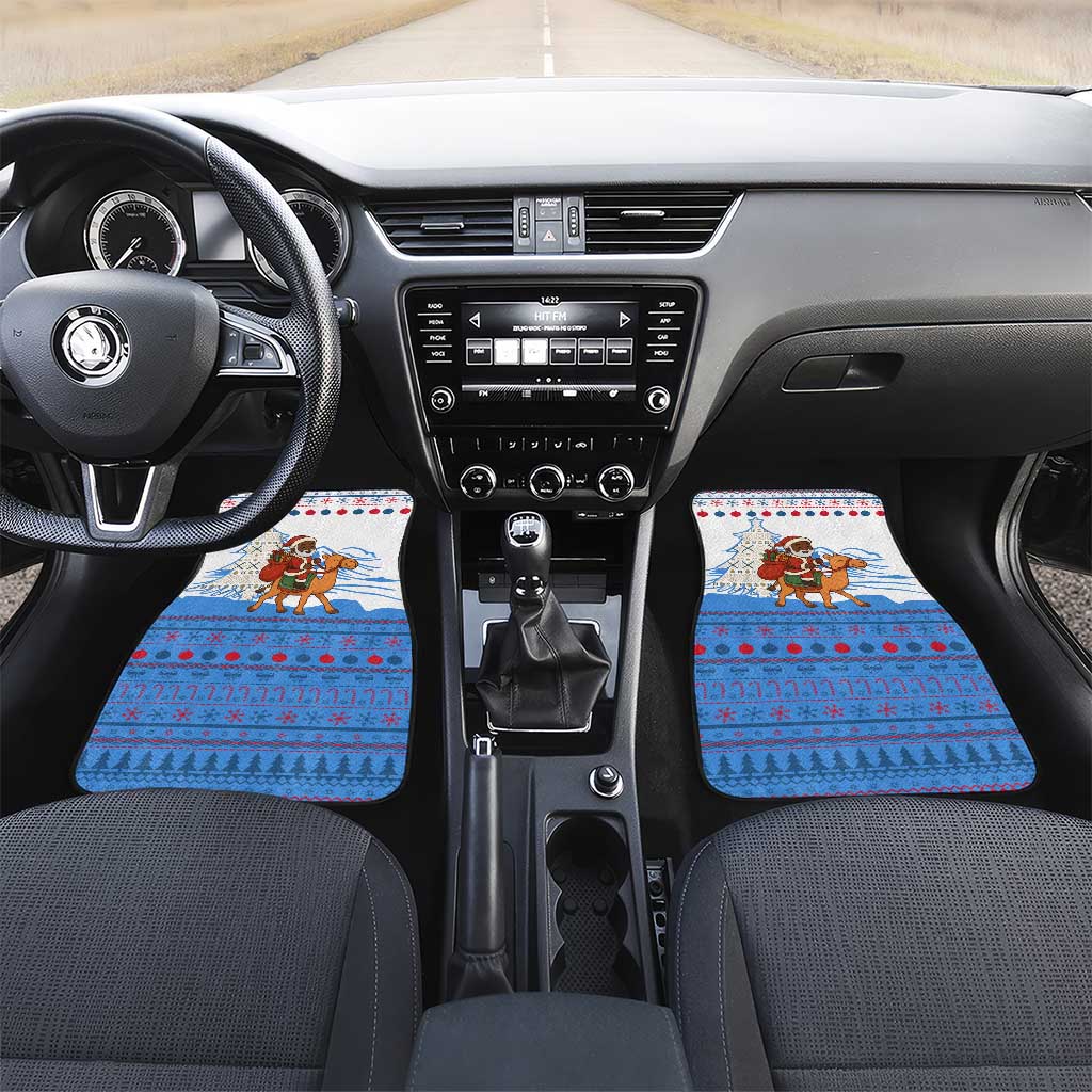 Somalia Christmas Car Mats Santa on Camel Christmas Tree Ornaments Candy Canes and Snowflake - African Pride