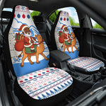 Somalia Christmas Car Seat Cover Santa on Camel Christmas Tree Ornaments Candy Canes and Snowflake - African Pride