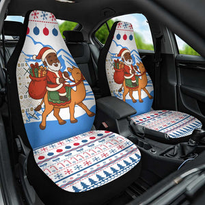 Somalia Christmas Car Seat Cover Santa on Camel Christmas Tree Ornaments Candy Canes and Snowflake - African Pride