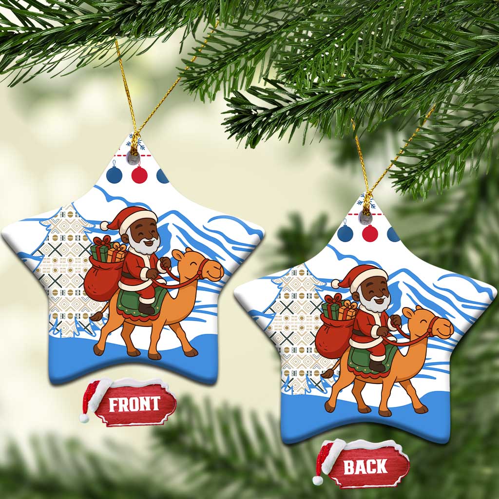 Somalia Christmas Ceramic Ornament Santa on Camel Christmas Tree Ornaments Candy Canes and Snowflake - African Pride