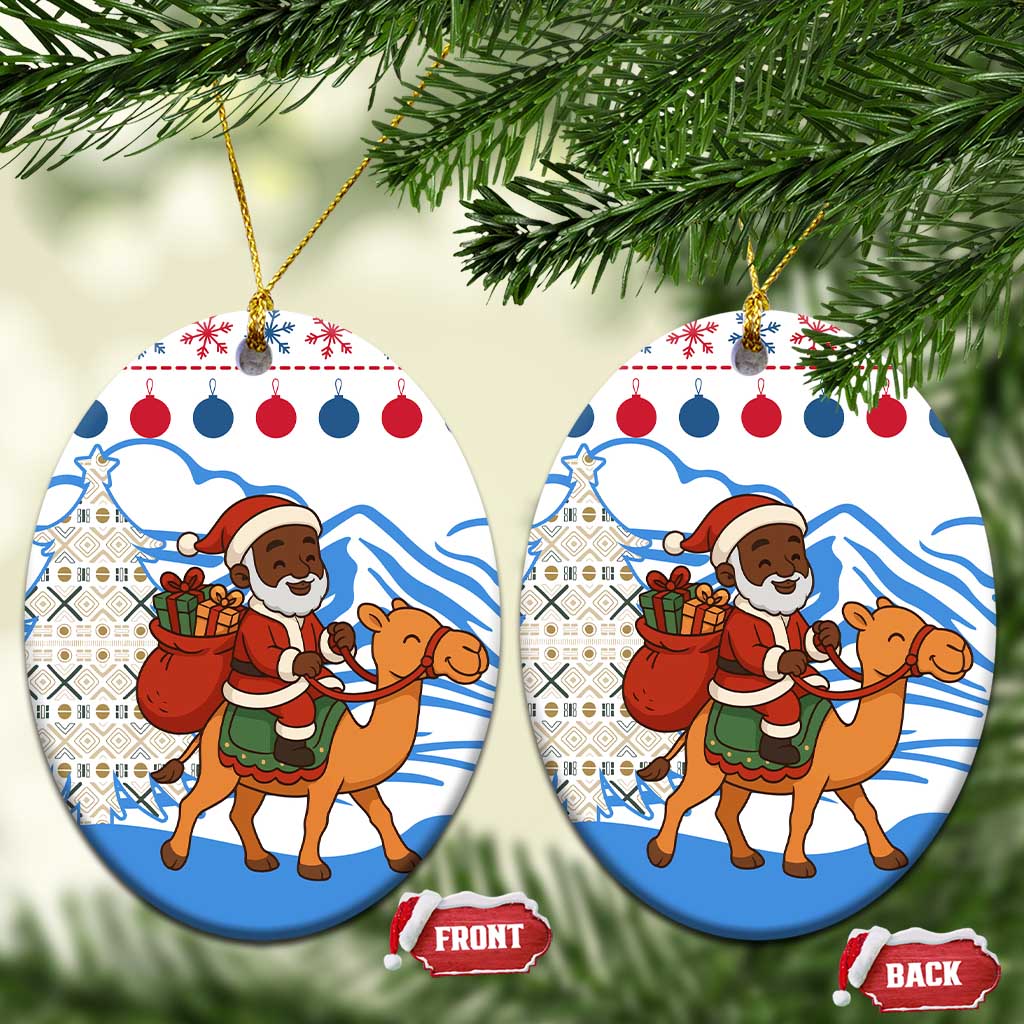 Somalia Christmas Ceramic Ornament Santa on Camel Christmas Tree Ornaments Candy Canes and Snowflake - African Pride