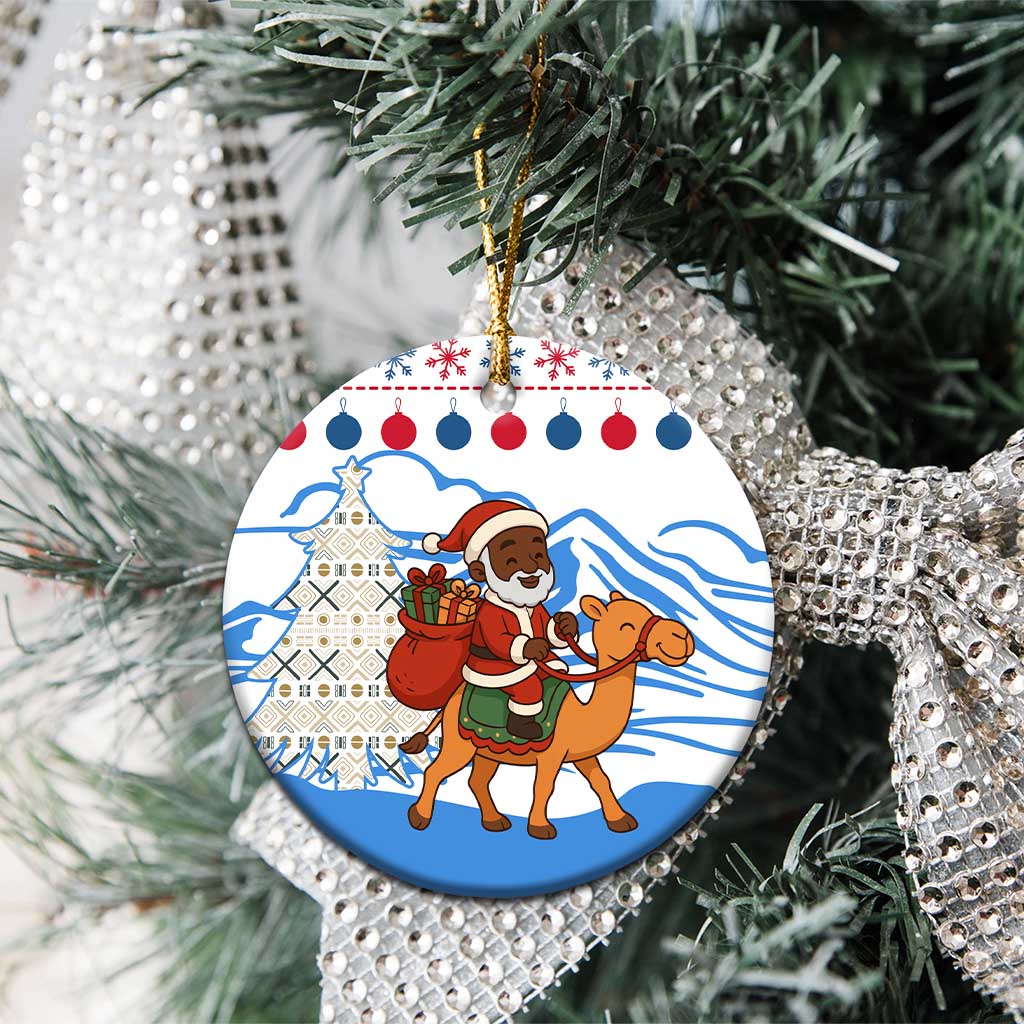 Somalia Christmas Ceramic Ornament Santa on Camel Christmas Tree Ornaments Candy Canes and Snowflake - African Pride