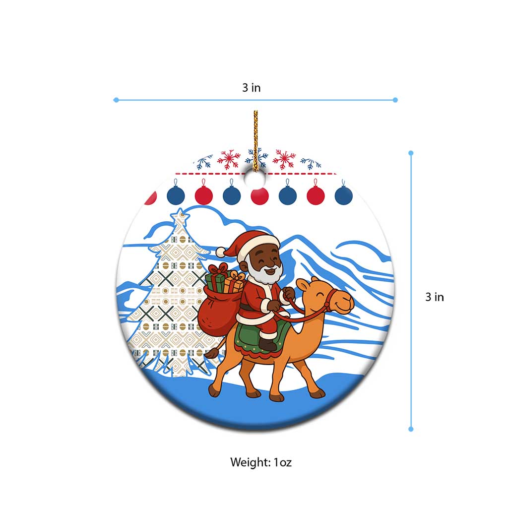 Somalia Christmas Ceramic Ornament Santa on Camel Christmas Tree Ornaments Candy Canes and Snowflake - African Pride