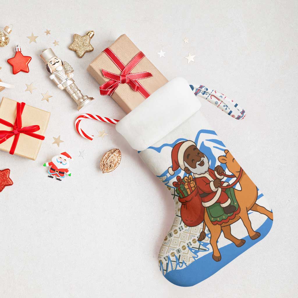Somalia Christmas Stocking Santa on Camel Christmas Tree Ornaments Candy Canes and Snowflake - African Pride