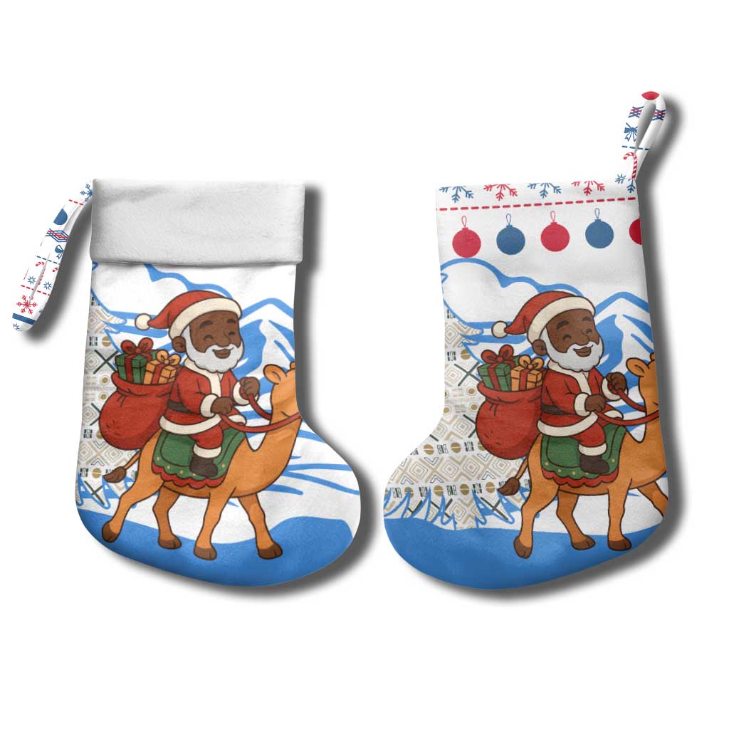 Somalia Christmas Stocking Santa on Camel Christmas Tree Ornaments Candy Canes and Snowflake - African Pride