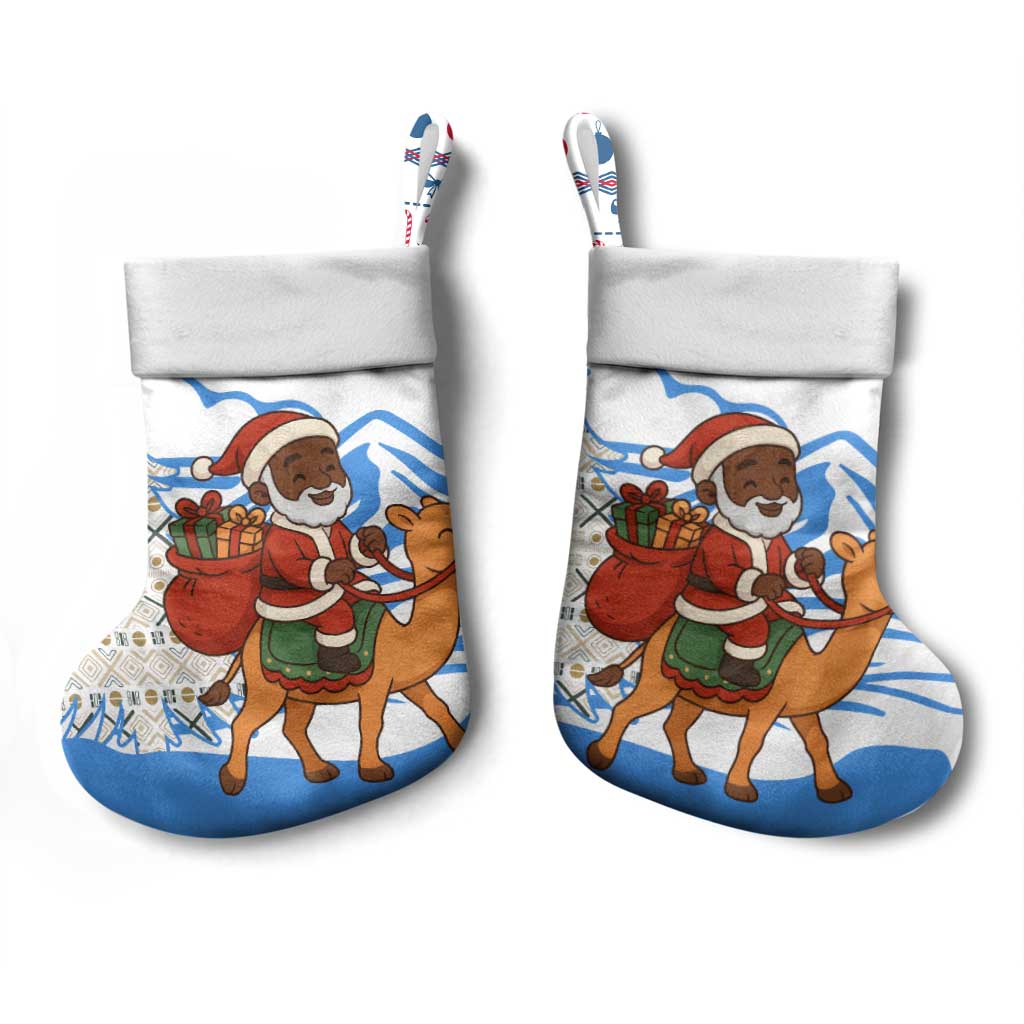 Somalia Christmas Stocking Santa on Camel Christmas Tree Ornaments Candy Canes and Snowflake - African Pride