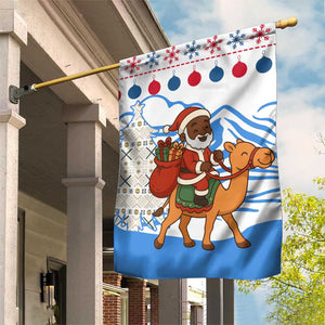 Somalia Christmas Garden Flag Santa on Camel Christmas Tree Ornaments Candy Canes and Snowflake - African Pride